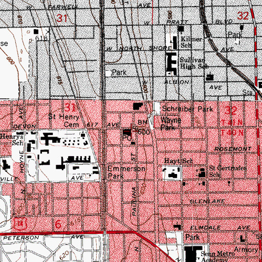 Topographic Map of Holy Nativity Eastern Orthodox Church, IL
