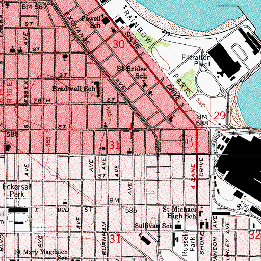 Topographic Map of Holy Nazarene Missionary Baptist Church, IL