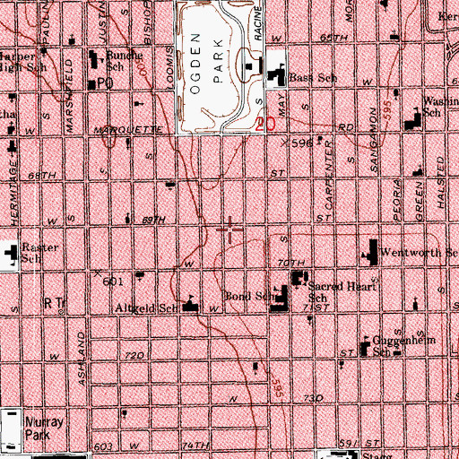 Topographic Map of Holy Nazarene Rescue Mission, IL