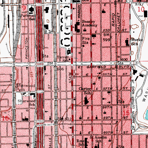 Topographic Map of Holy Spiritual Temple II, IL