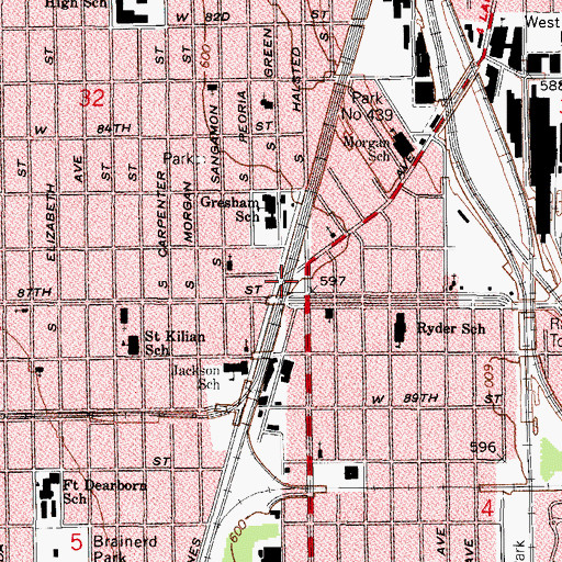 Topographic Map of Holy Temple Non-Denominational Church, IL
