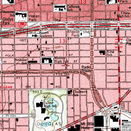 Topographic Map of Holy Temple True Church of Christ, IL