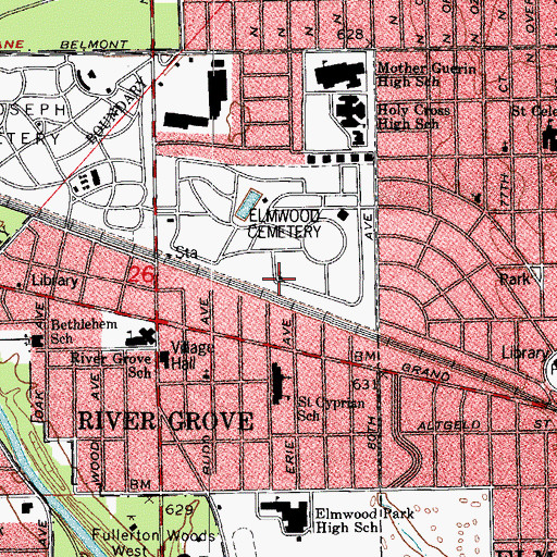 Topographic Map of Holy Transfiguration Chapel, IL