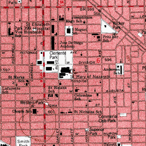 Topographic Map of Holy Trinity Cathedral Orthodox Church of America, IL
