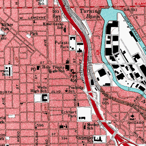 Topographic Map of Holy Trinity Catholic Church, IL