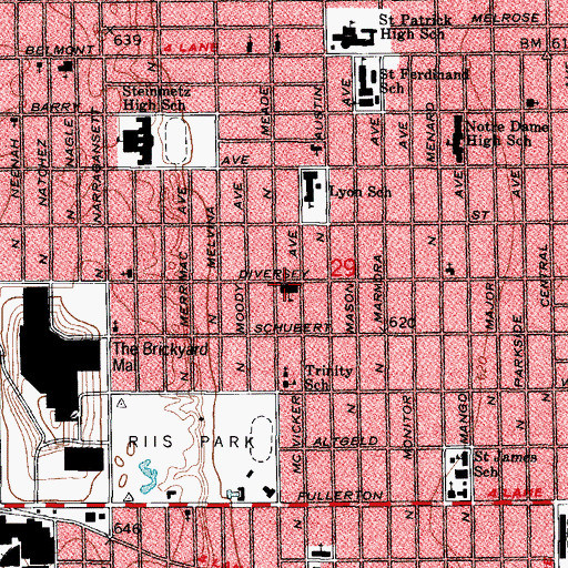 Topographic Map of Holy Trinity Greek Orthodox Church, IL