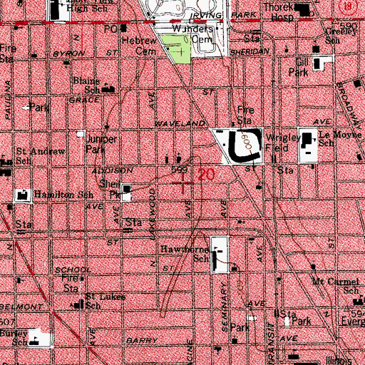 Topographic Map of Holy Trinity Lutheran Church, IL