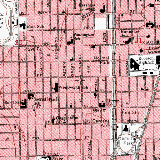 Topographic Map of Holy Trinity Non-Sectarian Temple, IL