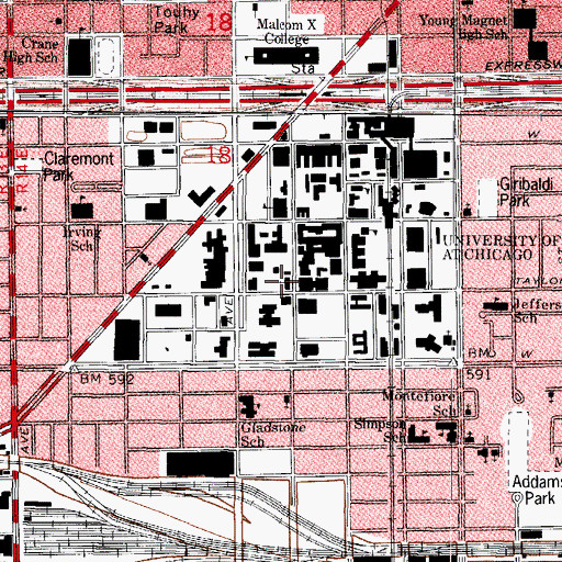 Topographic Map of Holy Trinity School, IL