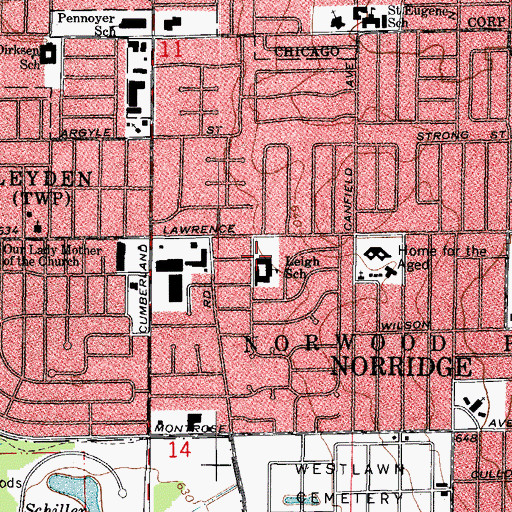 Topographic Map of Home for the Aged, IL