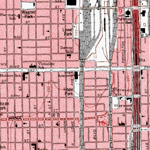 Topographic Map of Hope Academy School, IL