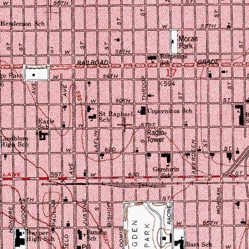 Topographic Map of Hope Presbyterian Church, IL