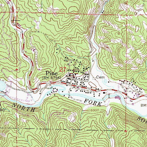 Topographic Map of Pine Grove, CO