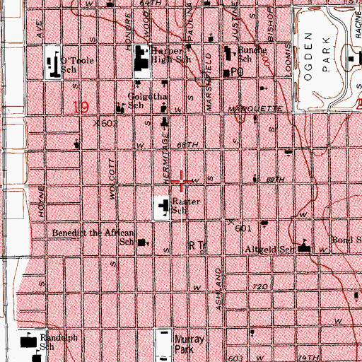 Topographic Map of House of Blessings, IL