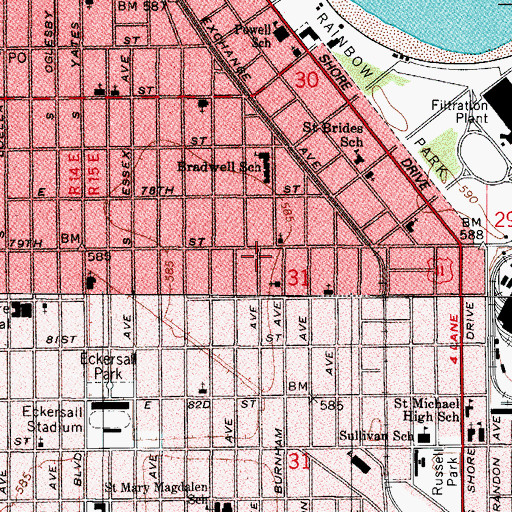 Topographic Map of House of Prayer and Healing Apostolic Faith Church, IL