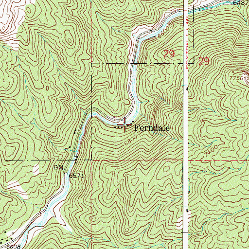 Topographic Map of Ferndale, CO