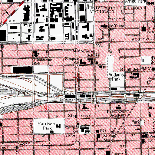 Topographic Map of Howard Chapel African Methodist Episcopal Church, IL