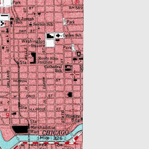 Topographic Map of Huron Plaza, IL