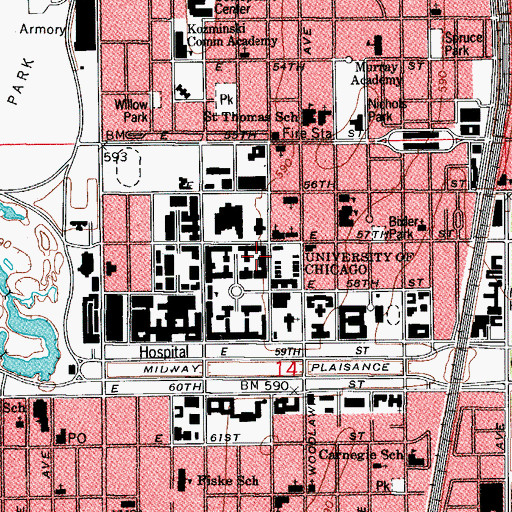 Topographic Map of Hutchinson Commons, IL