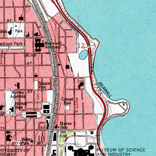 Topographic Map of Hyde Park Art Center, IL