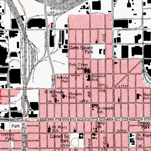 Topographic Map of Sacred Heart Catholic Church, IL