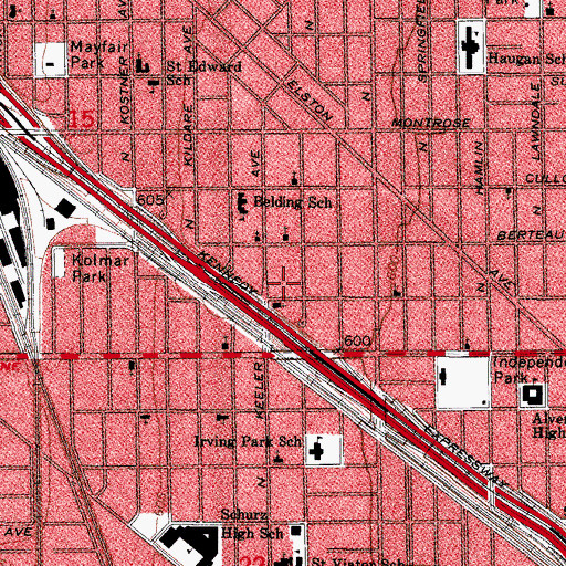 Topographic Map of Sacred Heart of Jesus Old Catholic Church, IL