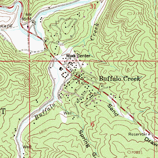 Topographic Map of Buffalo Creek, CO