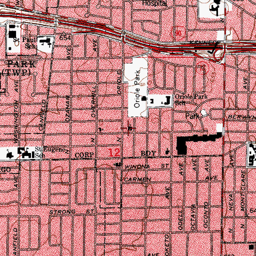 Topographic Map of Saint Andrew Presbyterian Church, IL