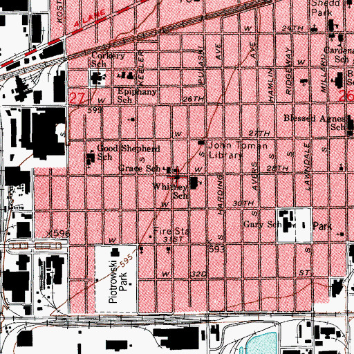 Topographic Map of Saint Andrew-Crawford United Church of Christ, IL