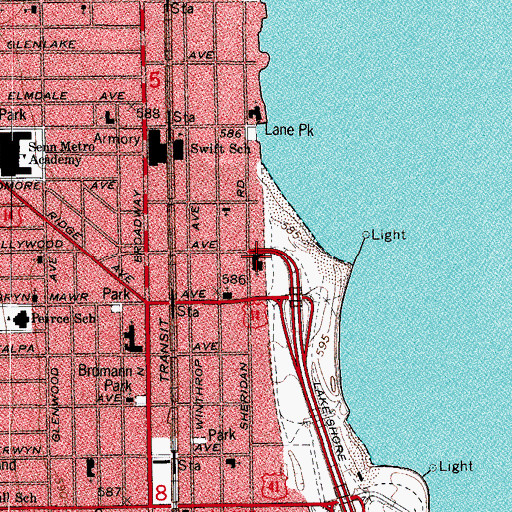 Topographic Map of Saint Andrews Greek Orthodox Church, IL