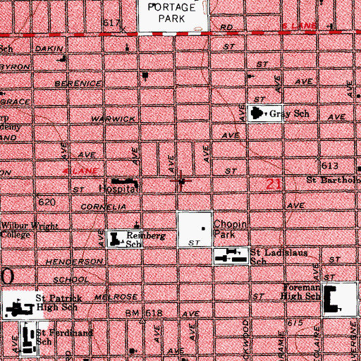 Topographic Map of Saint Andrews Lutheran Church, IL