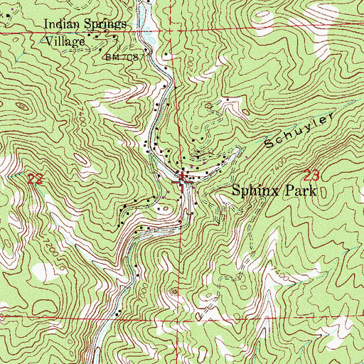 Topographic Map of Sphinx Park, CO