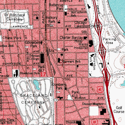 Topographic Map of Saint Augustines Center for American Indians, IL