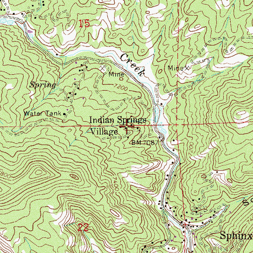 Topographic Map of Indian Springs Village, CO