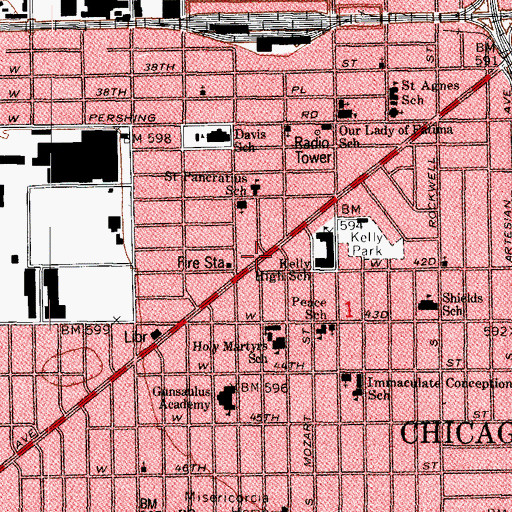 Topographic Map of Saint Bridget Rectory, IL