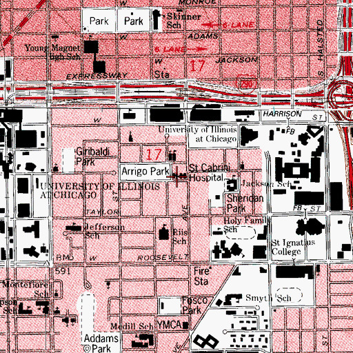 Topographic Map of Saint Cabrini Hospital (historical), IL