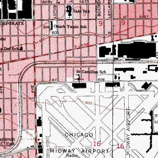 Topographic Map of Saint Camillus Roman Catholic Church, IL