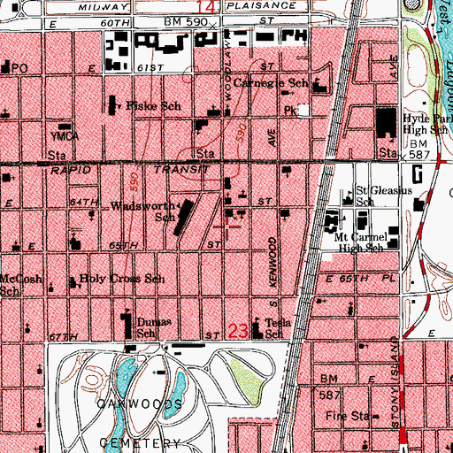 Topographic Map of Saint Clara Headstart, IL