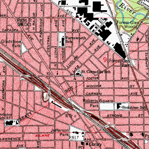Topographic Map of Saint Cornelius Rectory, IL