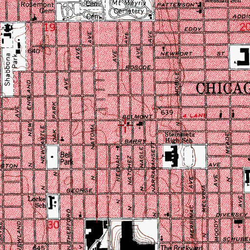 Topographic Map of Saint Cyprians Episcopal Church, IL