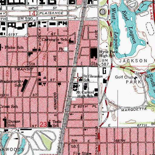 Topographic Map of Saint Cypril Catholic Church (historical), IL