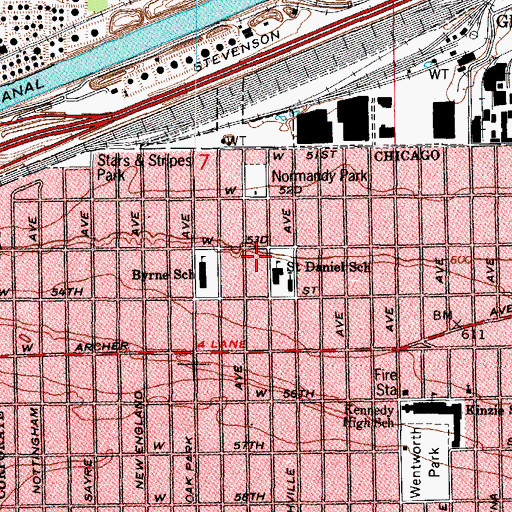 Topographic Map of Saint Daniel the Prophet Convent, IL