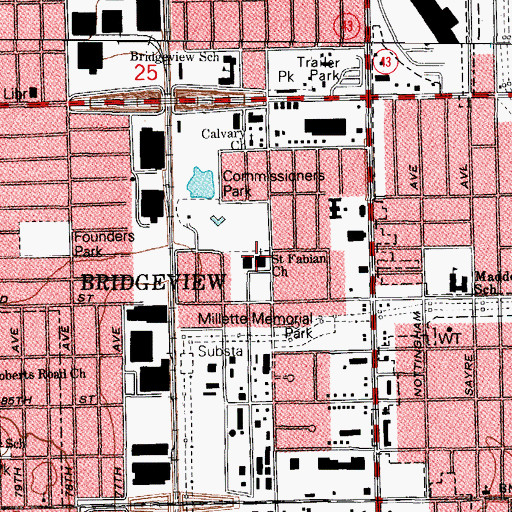 Topographic Map of Saint Fabian Church, IL