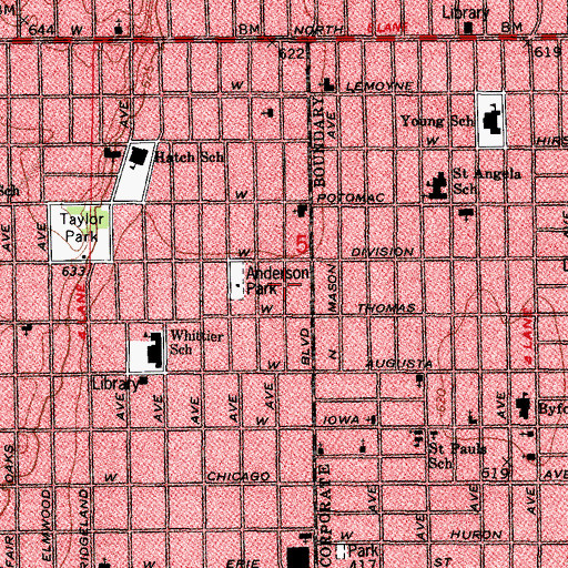 Topographic Map of Saint George Antiochian Orthodox Church, IL