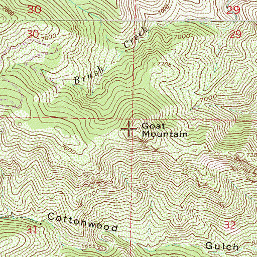 Topographic Map of Goat Mountain, CO
