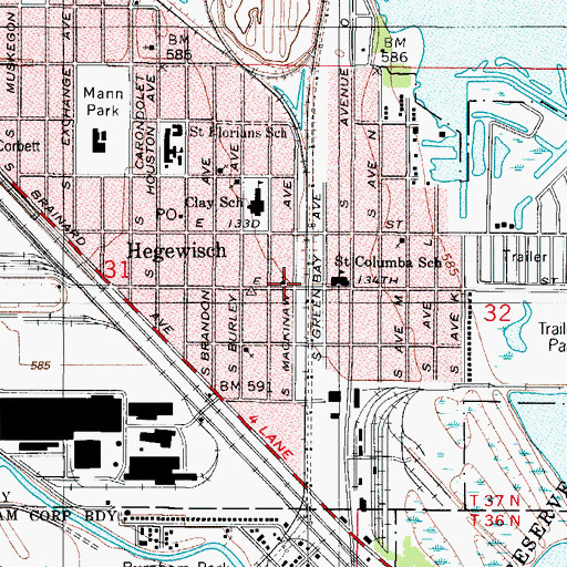 Topographic Map of Saint Hedwigs Church, IL