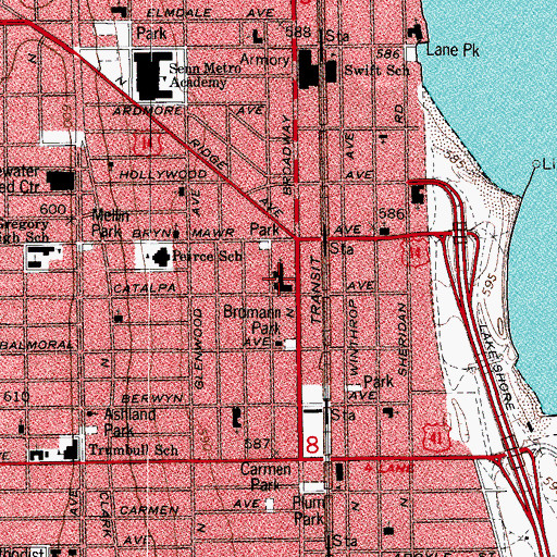 Topographic Map of Saint Ita School, IL