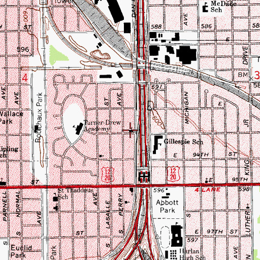 Topographic Map of Saint James African Methodist Episcopal Church, IL