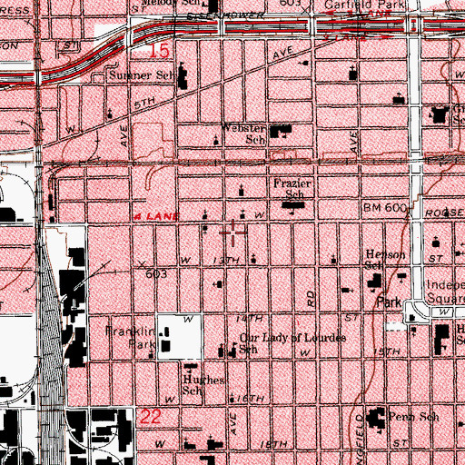 Topographic Map of Saint James Church of God in Christ, IL