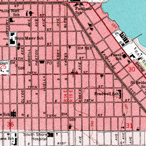 Topographic Map of Saint James Evangelical Community Church, IL